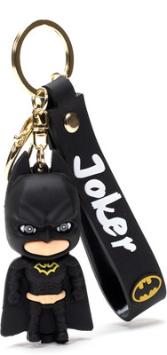 Daiyamondo Famous SuperHero Blck Batman Silicon 3D Keychain For Bag Charm Bike Car Keychain Key Chain