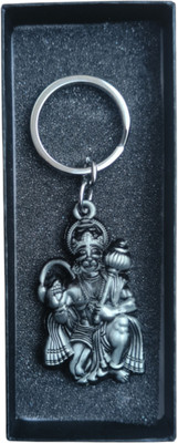 JNV Lord Hanuman Ji Double Side Metal (Grey) Key Chain