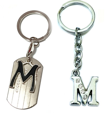 Meeko.com combo Alphabet M Metal key ring for Car Bike Men Women M Key Chain