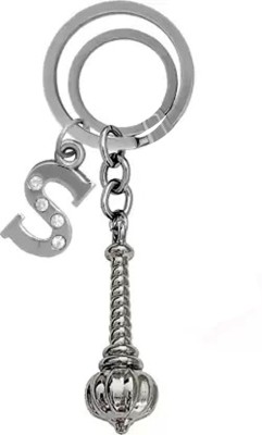 ShopTop Silver hanumanGada and S letter Key Chain