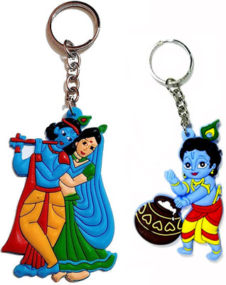 Meeko.com Cute Romantic Lord Radha Krishna Keychain and krishna Key Chain