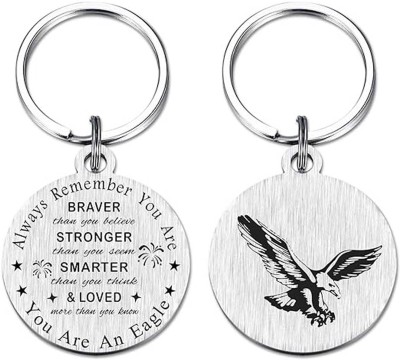 M Men Style Always Remember You Are An Eagle Silver Stainless Steel Keychain KeyS2 Key Chain
