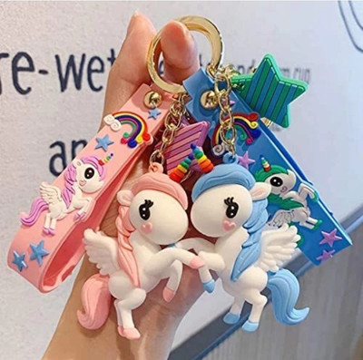 Kartik Manvi Combo of Unicorn rubber keychain & Best quality Key Chain