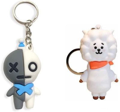 Newview VAN RJ BTS Army Characters 3D Rubber Keychain and Keyring Key Chain
