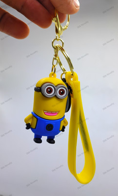 Sbb Novelty Minions Cartoon 3d Shape Keychain with Metal Hook & Strap Charm Key Chain
