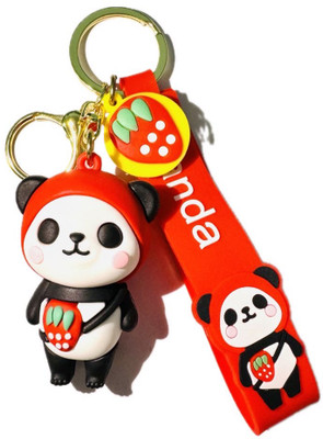 SRG Cute & Charming Red Panda with Red Strap Keychain Key Chain