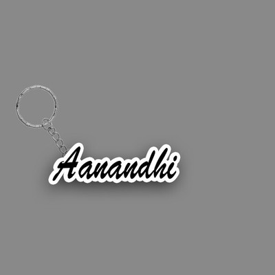 SY Gifts SYG Aanandhi Name Keychain White And Black Key Chain