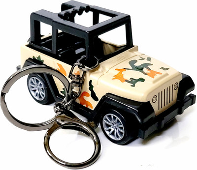 ADOREAL JEEP BROWN COLOR KEYCHAIN FOR CAR AND BIKE WITH MOVABLE MOTION Key Chain