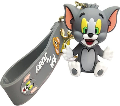 gtrp 3D Tom & Jerry Grey Doublesided Rubber Keychain Key Chain Key Chain