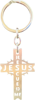MORELL N-Lord Jesus Cross With Text RESCUED ME KEYCHAIN Key Chain