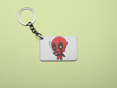 Rushaan Tiny deadpool - Printed acrylic animated Keychain(Pack Of 2) Key Chain