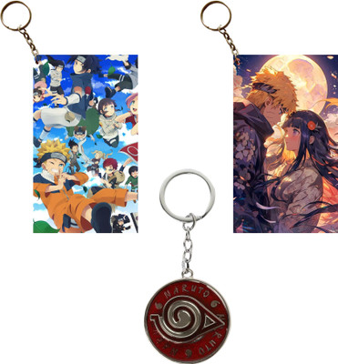 Hariyaali Enterprises LLP Naruto NARUTO FLYING WITH HAPPINESS HINATA Spinning Unique Style 3 pcs Combo Key Chain