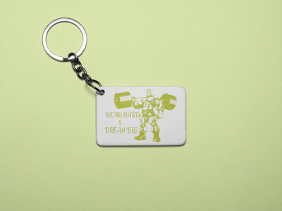 DOGAR ESSENTIALS Hard Work & Dream Big - Printed Acrylic Keychain (Pack Of 2) Key Chain