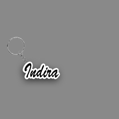 SY Gifts SYG Indira Name Keychain White And Black Key Chain