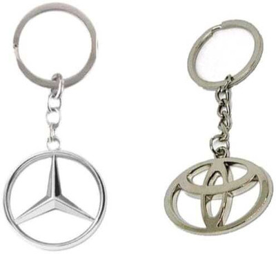 JAINSON MARTIN Combo Of Toyota & Mercesdes Logo Metal Keychain For Car & Bike Keychain Key Chain
