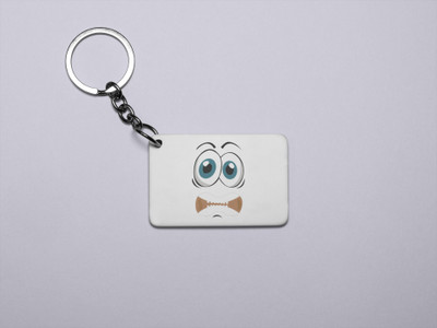 DOGAR ESSENTIALS Teeth Blocked Emoji- Printed Acrylic Keychains(Pack Of 2) Key Chain