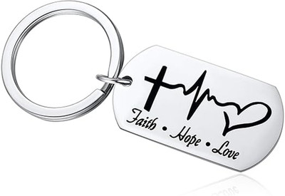 Sullery Religious Faith Hope Love Heartbeat Keychain SulleryKeyS17 Key Chain
