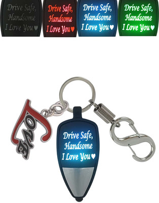 HANDSOME ISK Elegant Design Drive safe Handsome Light With Love Locking Lock Key Chain