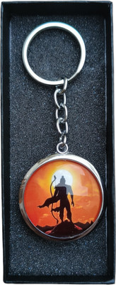 MYV Lord Shri Ram Ji Stylish Double Sided Glass Key Chain (Multicolour) Key Chain