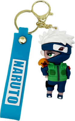 Buko Naruto Anime Characters 3D PVC Rubber Keychain with Metal chain Holder Key Chain
