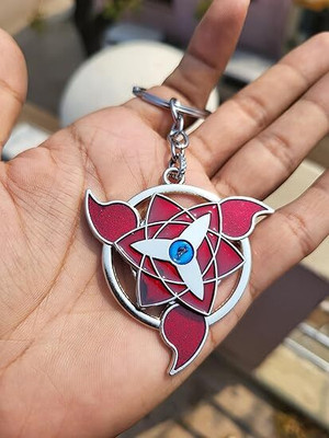 Verity Naruto Sasuke Uchiha Mangekyou Red Eye of Sharingan Spinning Metal Keychain Key Chain