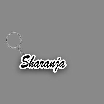 SY Gifts SYG Sharanja Name Keychain White And Black Key Chain
