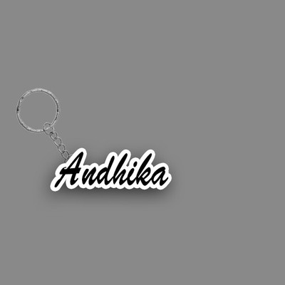 SY Gifts SYG Andhika Name Keychain White And Black Key Chain