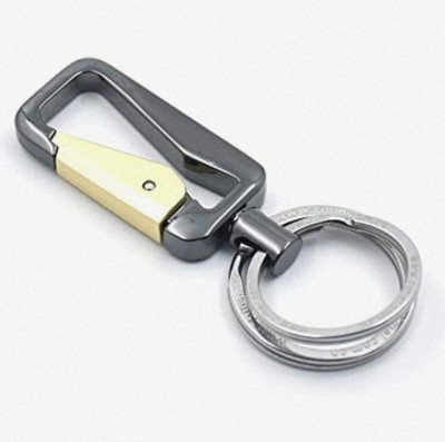 Jdp Novelty Stylish Hook Locking Silver Metal Carabiner Double Ring Metal KeyChain.8005 Key Chain
