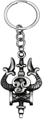AFH Trishul Damaru Tamil Om Lord Shiva Religious Symbol Grey Keychain for Gifting Key Chain