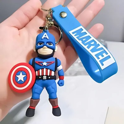 Betamize Enterprises 3D Premium Captain America Keychain | Stylish & Durable Key Holder Key Chain