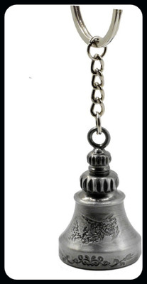 Meeko.com Brass Metal Temple Bell Silver-KC Key Chain