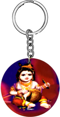 AFH Makhan Chor Lord Bal Krishna Religious Keychain for Men and Women Key Chain