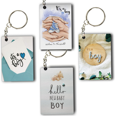 ASvik Creation Its a Boy-01 Pregnancy Gender Reveal Keychain Set of 4 Key Chain