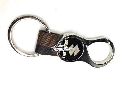 Jdp Novelty Round Shape Leather Metal Keychain for Suzuki Bike/Car Key Chain