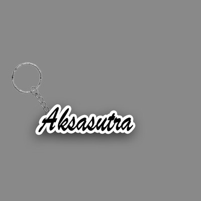 SY Gifts SYG Aksasutra Name Keychain White And Black Key Chain
