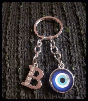 Meeko.com B Letter With Evil Eye Key Chain 01 Premium Key Chain
