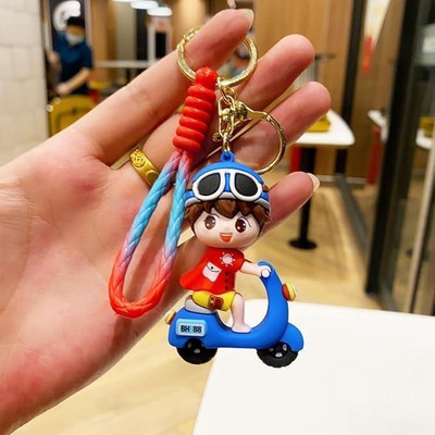 SRG Cute rubber Blue Scooter Keychain and Keyring Key Chain