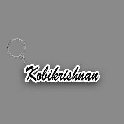 Prihit NEW_BBG Kobikrishnan Name Keychain White And Black Key Chain