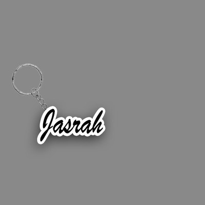 SY Gifts SYG Jasrah Name Keychain White And Black Key Chain
