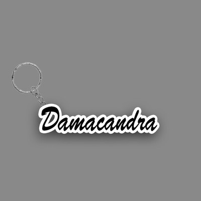 SY Gifts SYG Damacandra Name Keychain White And Black Key Chain