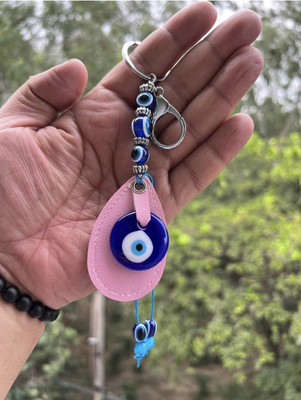 Auto Emporium Hub Pink Leather Evil Eye Keychain Key Chain