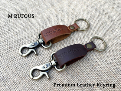 Rufous Premium Antique Leather Key Chain, Keychain/Key Ring with Hook (2 Key ring Set) Key Chain