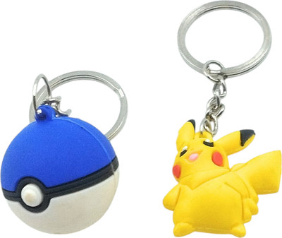 Key Era Pikachu Pokemon Ball Combo Rubber Key Chain