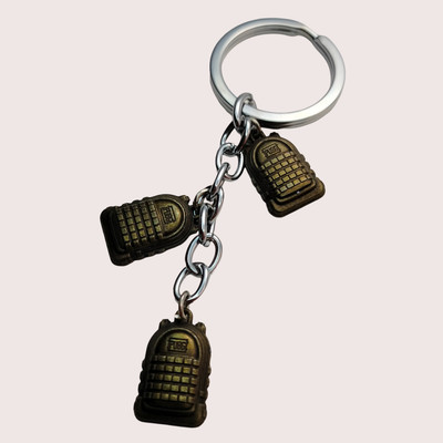 swagtreg PUBG Level 3 Backpack Keychain – Triple Metal Backpack Keyring For Gamers Key Chain