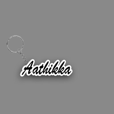 SY Gifts SYG Aathikka Name Keychain White And Black Key Chain