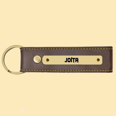 SY Gifts Kamakshi Name Brown Artificial Leather Keychain Key Chain