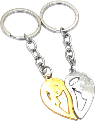 auteur Couple Keychain - Heart Shape with Two Key Rings, Perfect Gift for Partner ,Love Key Chain