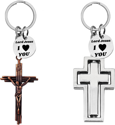 M Men Style Jesus Cross & Silver Hollow Cross Keychains ShivkeyCom668-675 Key Chain