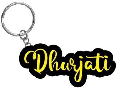 SY Gifts Dhurjati Name Black Yellow Name Keychain Key Chain