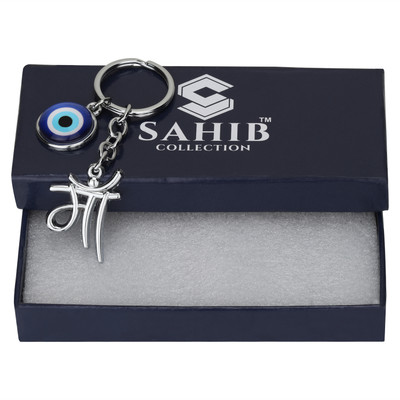 Sahib Collection Maa With Evil Eye Keychain (Silver) Pack-1 Key Chain
